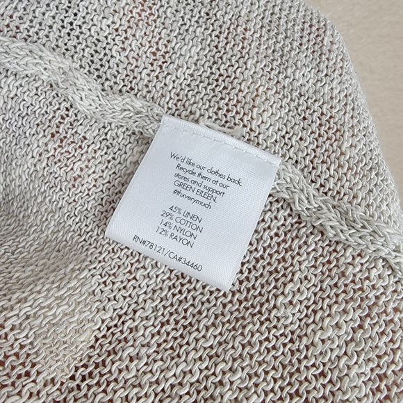 🔥SALE🔥 Eileen Fisher Sweater Cardigan Open Front Linen Langenlook Women Size M - Picture 5 of 9